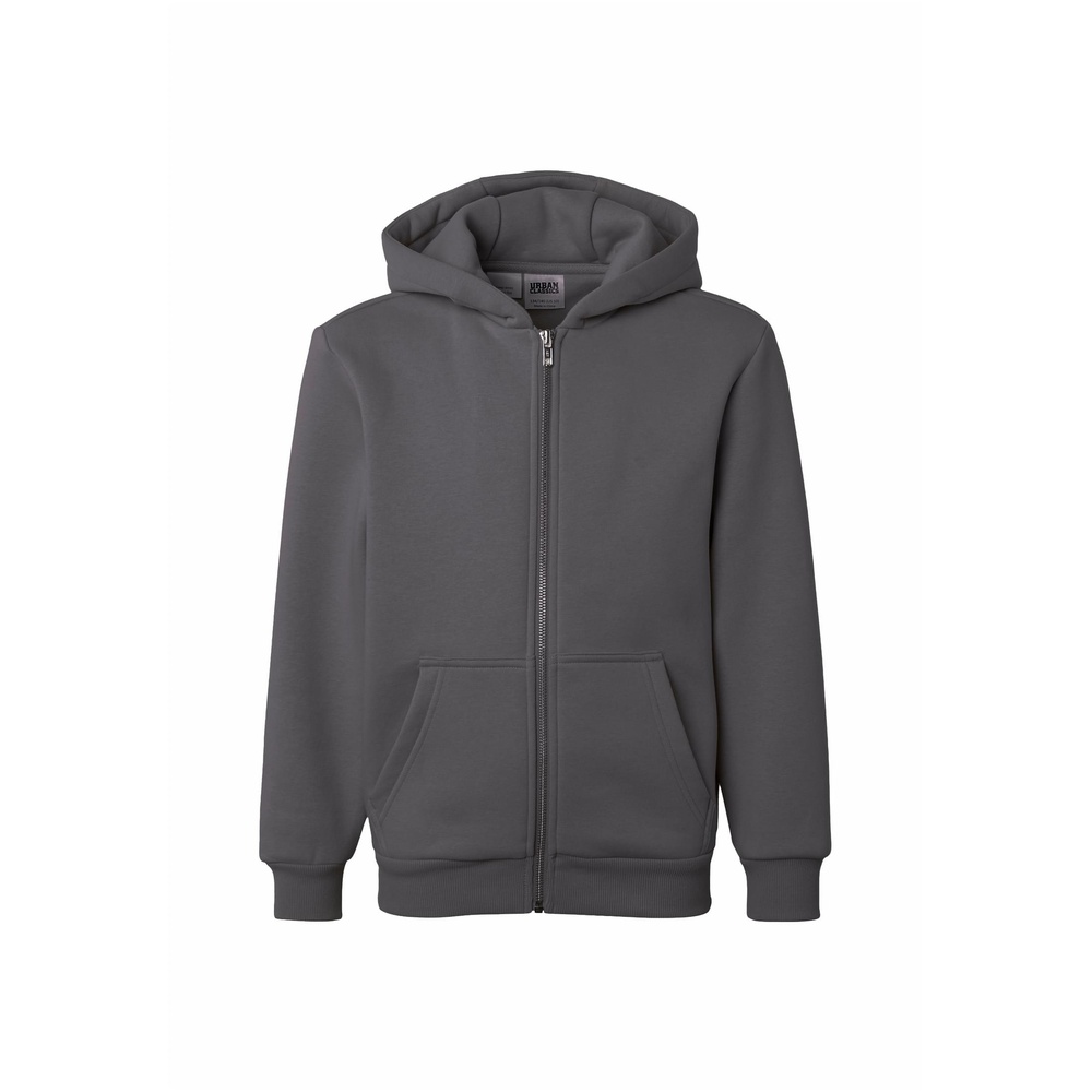 Urban Classics - Fluffy Veste Zip à Capuche Enfants - Gris